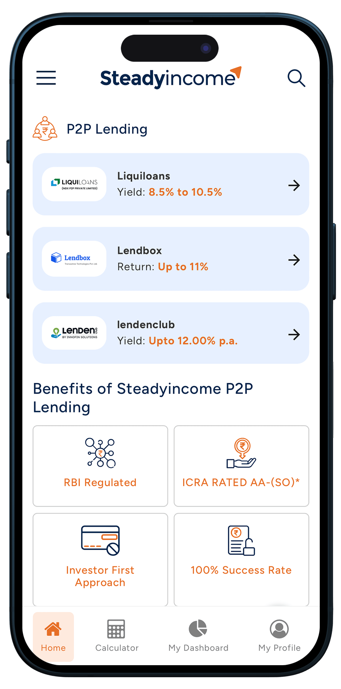 P2P Lending App Layout